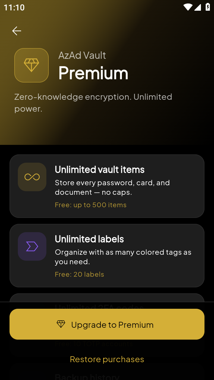 Settings overview