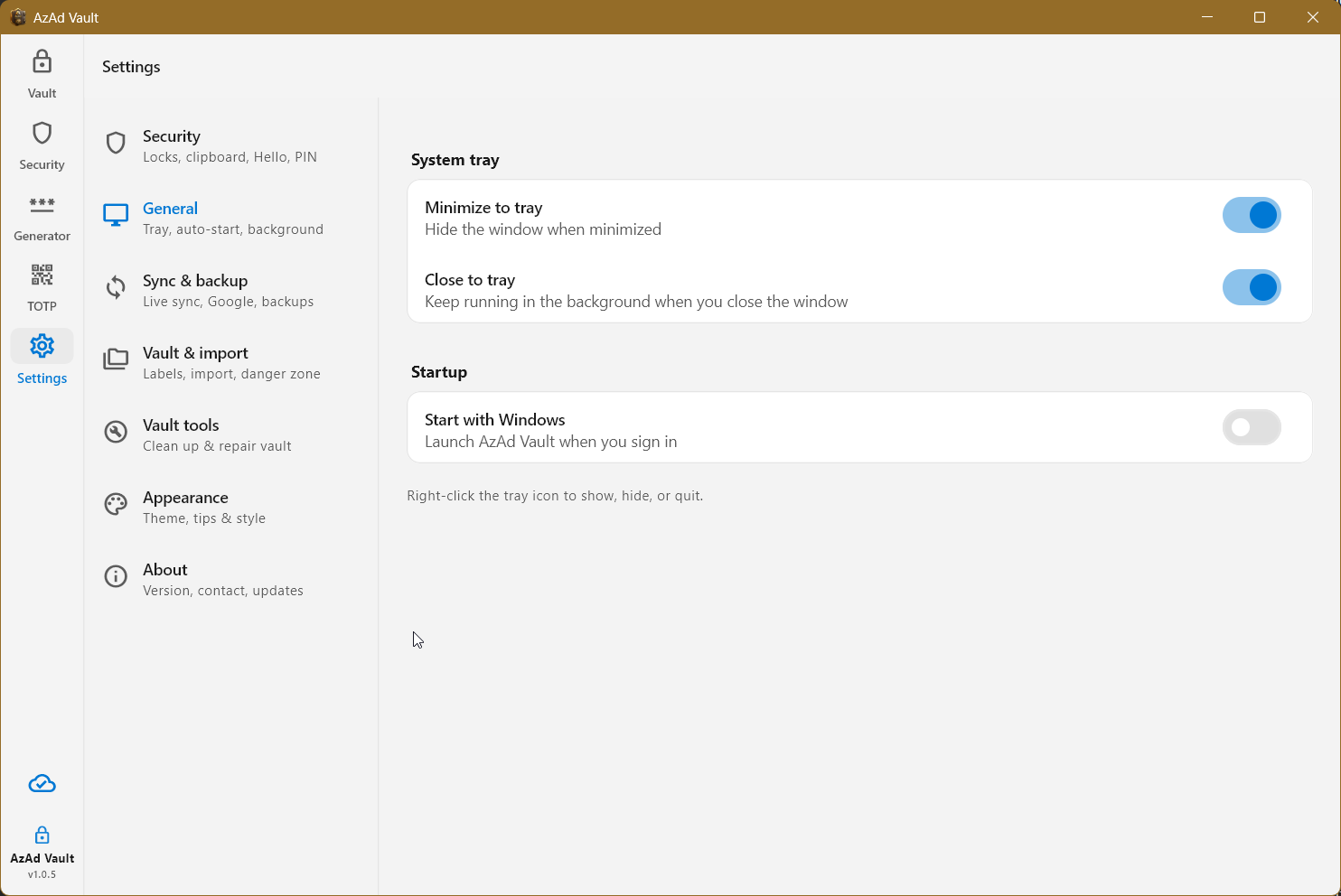 Item detail — fields and notes